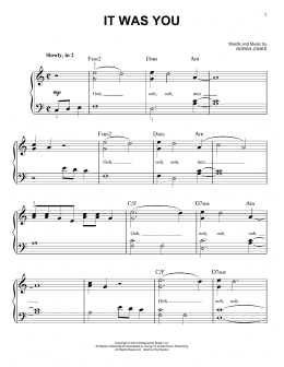 page one of It Was You (Easy Piano)