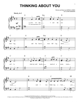page one of Thinking About You (Easy Piano)