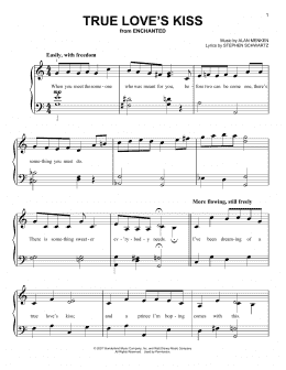 page one of True Love's Kiss (from Enchanted) (Very Easy Piano)