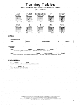 page one of Turning Tables (Really Easy Guitar)