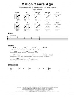 page one of Million Years Ago (Really Easy Guitar)