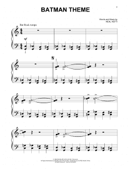 page one of Batman Theme (Beginning Piano Solo)