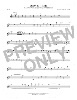 page one of Yoda's Theme (from Star Wars: The Empire Strikes Back) (Flute Solo)
