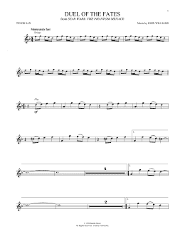 page one of Duel Of The Fates (from Star Wars: The Phantom Menace) (Tenor Sax Solo)