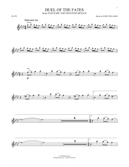 page one of Duel Of The Fates (from Star Wars: The Phantom Menace) (Flute Solo)