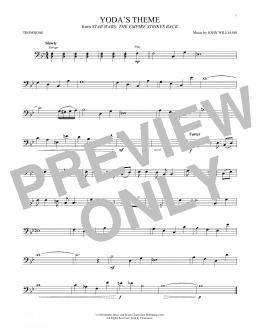 page one of Yoda's Theme (from Star Wars: The Empire Strikes Back) (Trombone Solo)