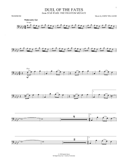page one of Duel Of The Fates (from Star Wars: The Phantom Menace) (Trombone Solo)