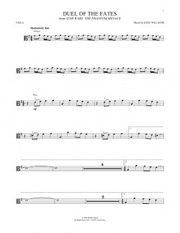 page one of Duel Of The Fates (from Star Wars: The Phantom Menace) (Viola Solo)