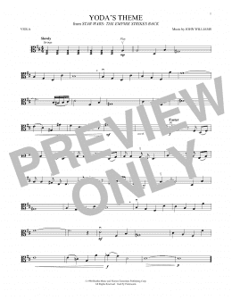 page one of Yoda's Theme (from Star Wars: The Empire Strikes Back) (Viola Solo)