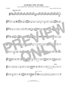 page one of Across The Stars (from Star Wars: Attack Of The Clones) (Trumpet Solo)
