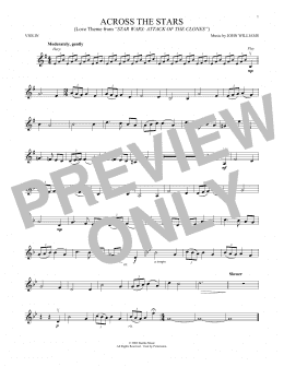 page one of Across The Stars (from Star Wars: Attack Of The Clones) (Violin Solo)