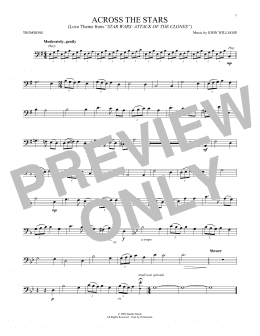 page one of Across The Stars (from Star Wars: Attack Of The Clones) (Trombone Solo)