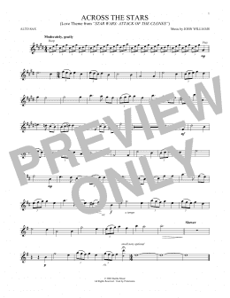 page one of Across The Stars (from Star Wars: Attack Of The Clones) (Alto Sax Solo)