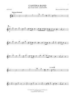 page one of Cantina Band (from Star Wars: A New Hope) (Alto Sax Solo)