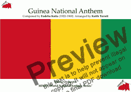 page one of Guinean National Anthem "Liberté" ("Freedom") for String Orchestra (MFAO World National Anthem Series)