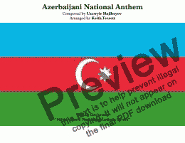 page one of Azerbaijani National Anthem  ''Azərbaycan Marşı '' for String Orchestra (MFAO World National Anthem Series)