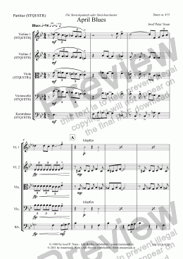 page one of April Blues (STQA/STR/Score & Parts)