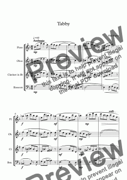 page one of Tabby - Wind Quartet