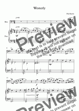 page one of Westerly - Bassoon and Piano