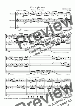 page one of Wild Nightmares for Clarinet Trio