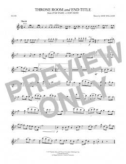 page one of Throne Room and End Title (from Star Wars: A New Hope) (Flute Solo)
