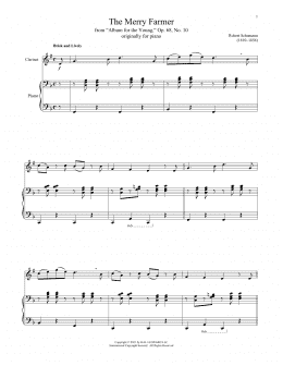 page one of The Happy Farmer (Clarinet and Piano)