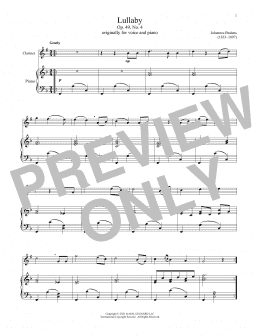 page one of Lullaby (Clarinet and Piano)