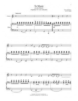 page one of An Die Musik (Clarinet and Piano)
