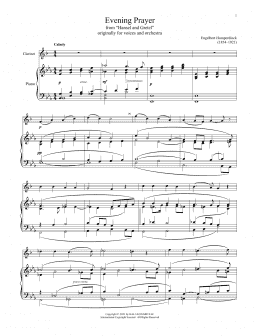 page one of Evening Prayer (Clarinet and Piano)