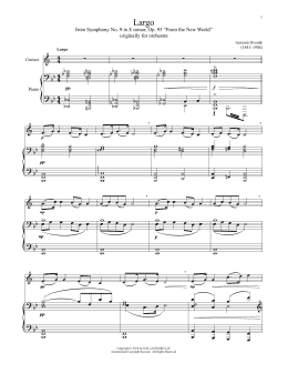 page one of Largo (Clarinet and Piano)