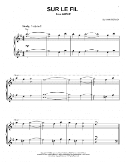 page one of Sur Le Fil (Easy Piano)
