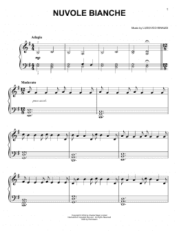 page one of Nuvole Bianche (Easy Piano)