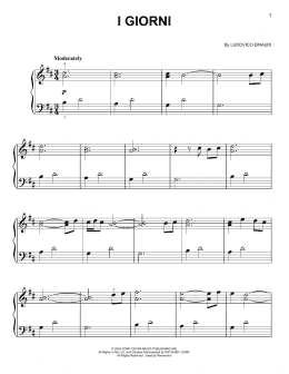 page one of I Giorni (Easy Piano)