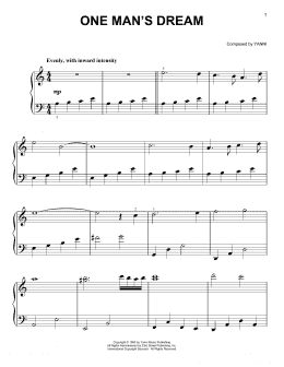 page one of One Man's Dream (Easy Piano)
