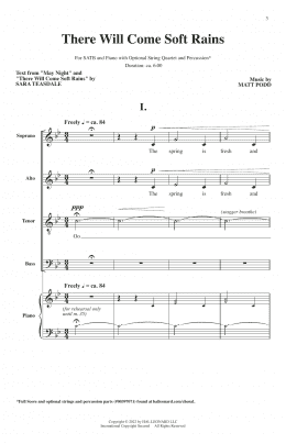 page one of There Will Come Soft Rains (SATB Choir)