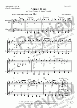 page one of Anika's Blues (GD/Score)