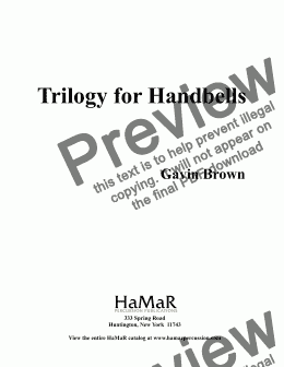 page one of Trilogy for Handbells