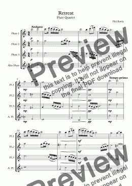 page one of Retreat - Flute Quartet