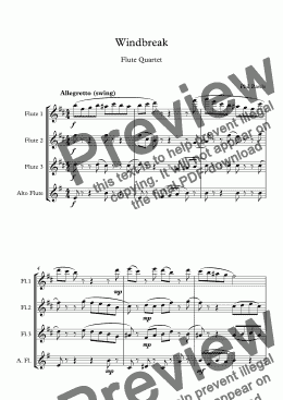 page one of Windbreak - Flute Quartet