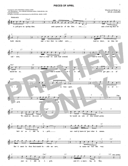 page one of Pieces Of April (Lead Sheet / Fake Book)