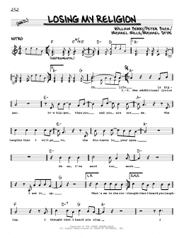 page one of Losing My Religion (Real Book – Melody, Lyrics & Chords)