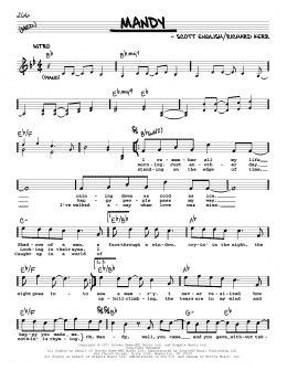 page one of Mandy (Real Book – Melody, Lyrics & Chords)