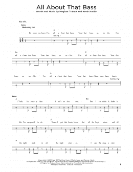 page one of All About That Bass (Easy Bass Tab)