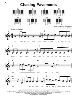 page one of Chasing Pavements (Super Easy Piano)