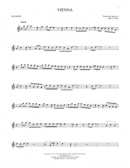 page one of Vienna (Recorder Solo)