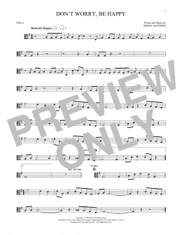 page one of Don't Worry, Be Happy (Viola Solo)
