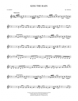 page one of Kiss The Rain (Clarinet Solo)