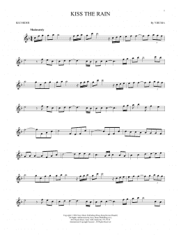 page one of Kiss The Rain (Recorder Solo)