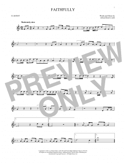 page one of Faithfully (Clarinet Solo)