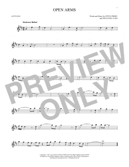 page one of Open Arms (Alto Sax Solo)